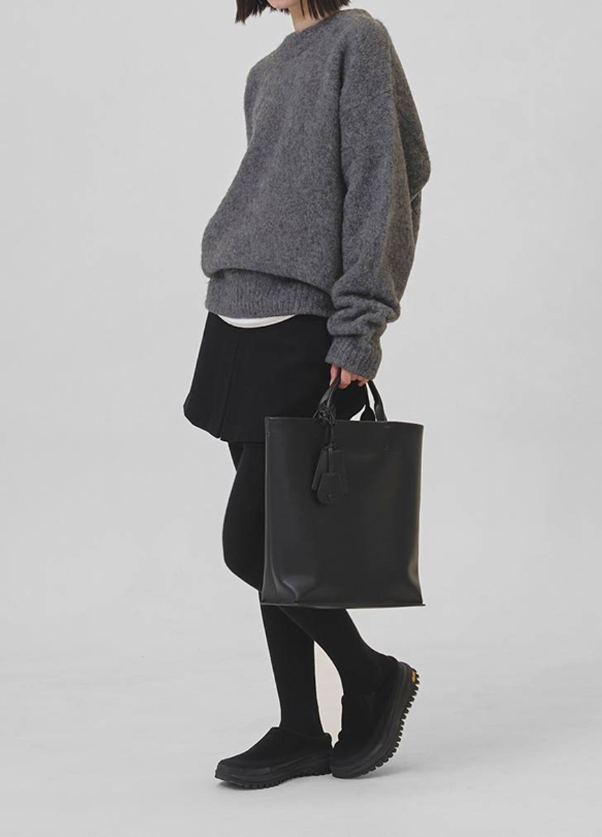 刷毛圓領長版毛衣